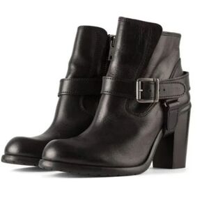 All Saints Jules Black Leather Moto Boots EU 36